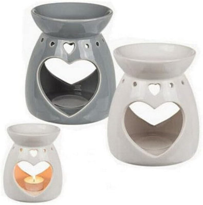 New Set Of 2 Love Heart Oil Burner Granules Wax Melts Ceramic Fragrance