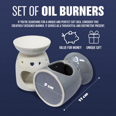 New Set Of 2 Love Heart Oil Burner Granules Wax Melts Ceramic Fragrance