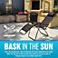 New Set Of 2 Reclining Sun Lounger Outdoor Garden Patio Gravity Chair Foldable