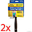 New Set Of 2 Shed And Fence Paint Brush Decorating Painting Outdoor Brushes