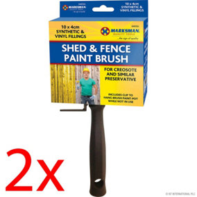 New Set Of 2 Shed And Fence Paint Brush Decorating Painting Outdoor Brushes
