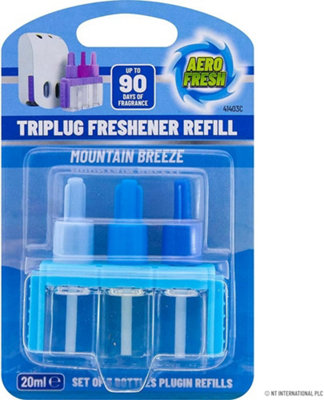 New Set Of 2 Triplug Air Freshener Refill Home Fragrance Mountain Breeze 40ml