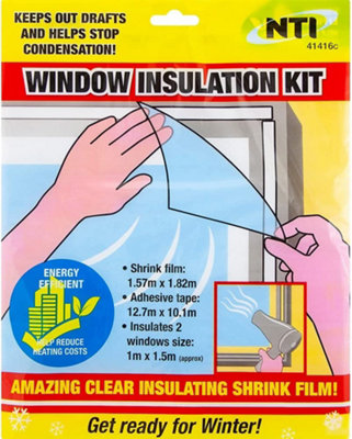 New Set Of 4 Window Insulation Kit Home Office Shrink Film Winter Draught Frost