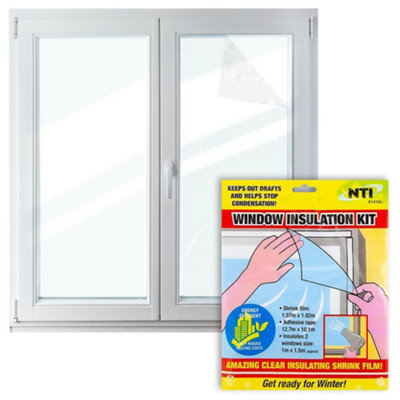 New Set Of 4 Window Insulation Kit Home Office Shrink Film Winter Draught Frost