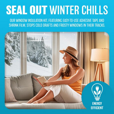 New Set Of 4 Window Insulation Kit Home Office Shrink Film Winter Draught Frost