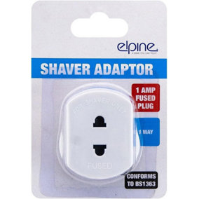 New Shaver Adaptor Plug Uk To 2 Pin Socket Fuse 1 Amp Toothbrush Bath Shaving