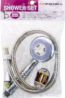 New Shower Head Set Universal Multi Function Chrome Bath 1.2m Hose Flexible