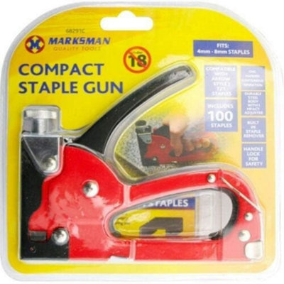 New Staple Gun Medium Duty Includes 100 4-8mm Staples Compact Upholstery