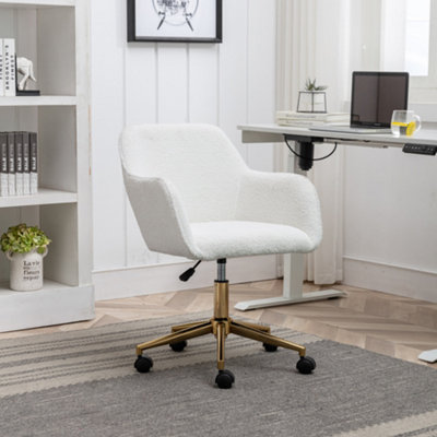 White office chair on wheels hot sale