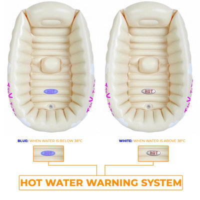 NEW TINY TOTS INFLATABLE BABY BATH HOT TUB HEAT SENSOR INFANT WASHING TRAVEL TUB
