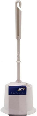 New Toilet Brush Set Freestanding Cleaner Bathroom White Plastic Holder Wc