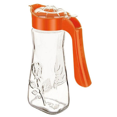 New Water Juice Jug Pitcher Glass Cocktail Fridge Kitchen Home Picnic Lid Handle