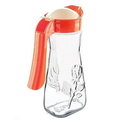 New Water Juice Jug Pitcher Glass Cocktail Fridge Kitchen Home Picnic Lid  Handle