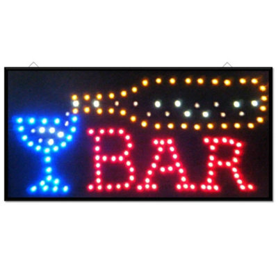 New Wine Cocktail Bar Pub Club Window Display Light Led Sign 48cmx24cm Lamp