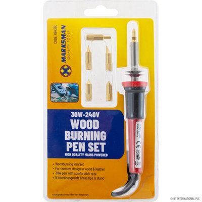 New Wood Burning Pen Tool Soldering Iron Kit Pyrography Craft Tips + 5 Tips 30W-240V
