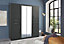 NEW YORK graphite  4 door wardrobe with mirror and drawers
