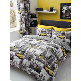 New York Patch Double Duvet Cover and Pillowcase Set