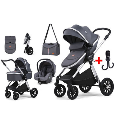 Newborn Pram Pushchair Buggy Stroller 3in1 Travel System Car Seat Included