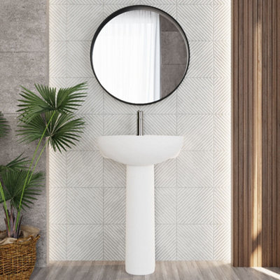 Newborough Round 1 Tap Hole Basin with Full Pedestal
