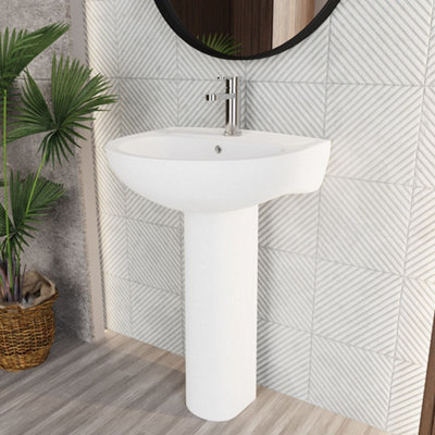 Newborough Round 1 Tap Hole Basin with Full Pedestal
