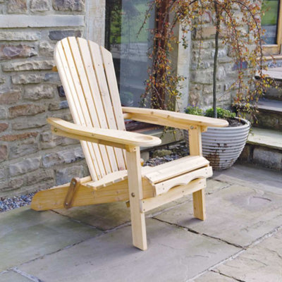 Newby Adirondack Armchair Lounger with Slide away Leg Rest