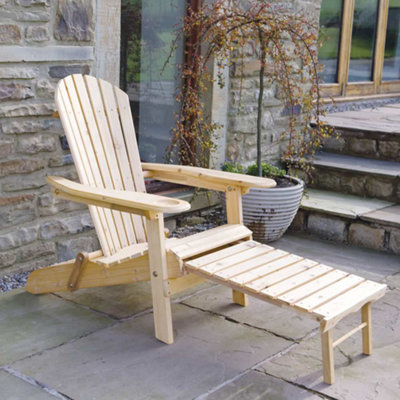 Newby Adirondack Armchair Lounger with Slide away Leg Rest