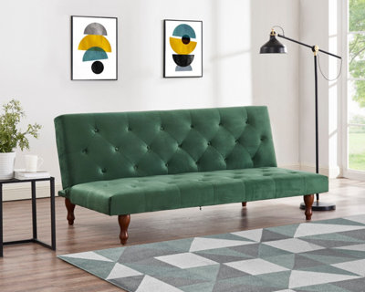 Green velvet outlet tufted loveseat