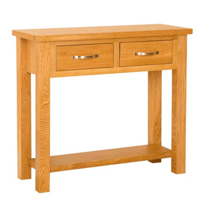 Newlyn Oak 85cm Console Table with Drawers - By Roseland Furniture