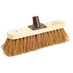 Newman and Cole 12" Wooden Broom with Soft Natural Coco Bristle
