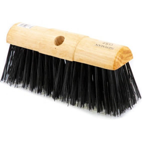 Newman and Cole 13" Poly Garden Broom Heavy Duty Saddle Sweeping Brush - Head Only