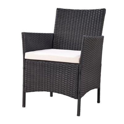 Newport Rattan Garden Furniture Set Conservatory Patio Outdoor Table Chairs Sofa Cover, Black Plus Cover