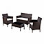 Newport Rattan Garden Furniture Set Conservatory Patio Outdoor Table Chairs Sofa, Dark Brown