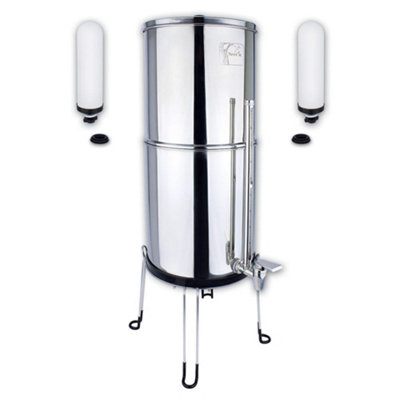 Newton Gravity Water Filter System with Fluoride Removal and Limescale Reduction- 12L Capacity, 2x Filter Candles
