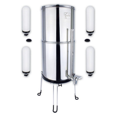 Newton Gravity Water Filter System with Fluoride Removal and Limescale Reduction- 12L Capacity, 4x Filter Candles