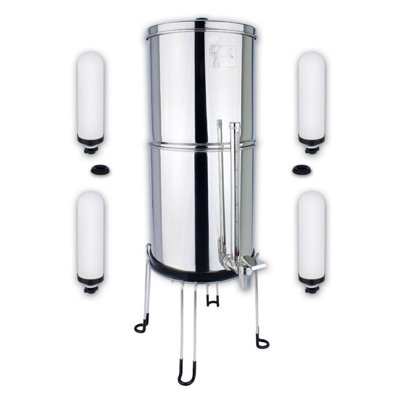 Newton Gravity Water Filter System with Fluoride Removal and Limescale Reduction- 8.5L Capacity, 4x Filter Candles