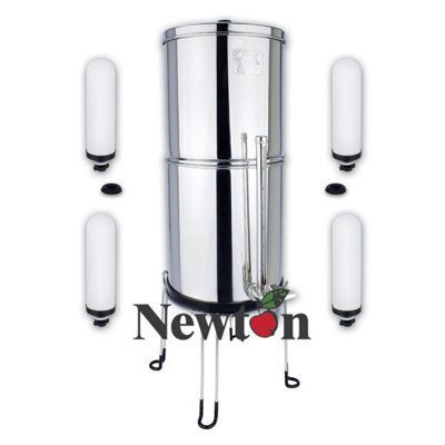 Newton Gravity Water Filter System with Heavy Metal Removal - 8.5L Capacity, 4x Candles