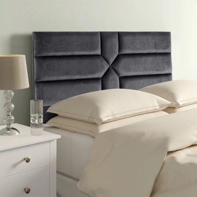 Newtown 54 inch Floorstanding Headboard Plush Velvet Steel DIY at B&Q