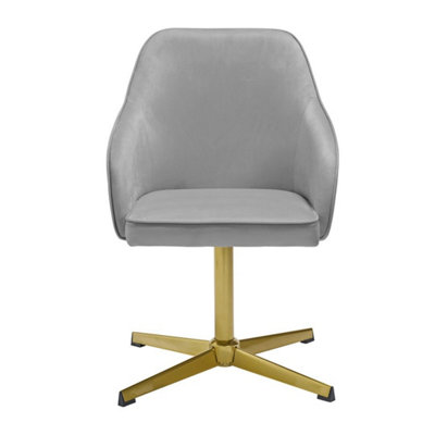 Newux Office Chair Grey Velvet Seat