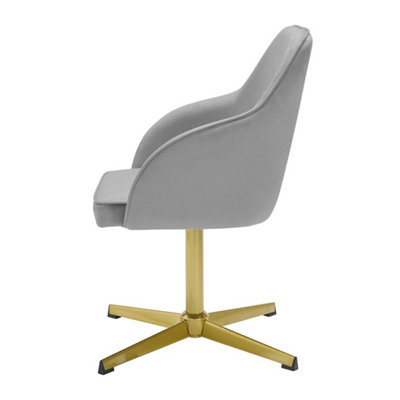 Newux Office Chair Grey Velvet Seat