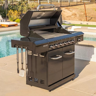 Nexgrill Deluxe 7 Burner Gas BBQ Grill with Side Burner