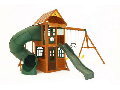 Childrens climbing frame store and slide