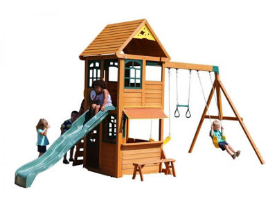 Garden swing deals and slide