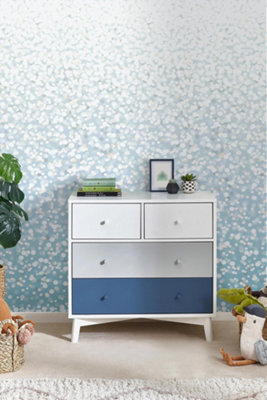 Next Ombre White & Blue Spot Ocean Fixed Size Mural