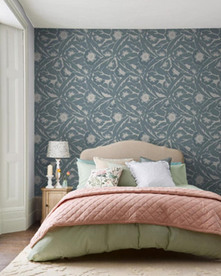 Next Optimism Floral Blue Wallpaper