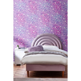 Next Purple Glitches Pixelated Wallpaper