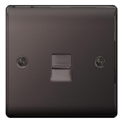 NEXUS METAL BLACK NICKEL SINGLE TELEPHONE SOCKET