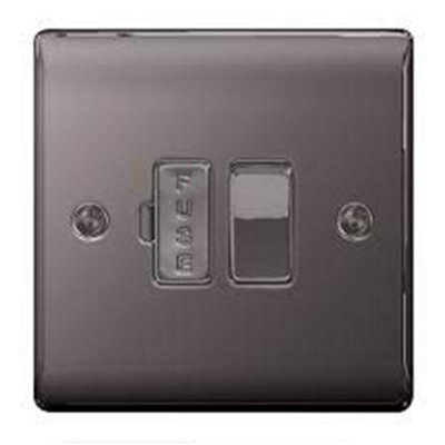 NEXUS METAL BLACK NICKEL SWITCHED 13A FUSED CONNECTION UNIT