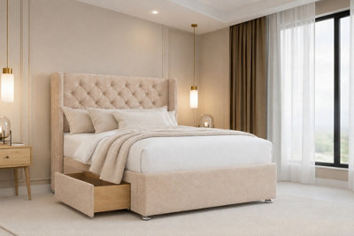 Nexus Windsor Pebble Plush Divan Bed Base 2 Drawers Foot-End With 54 ...