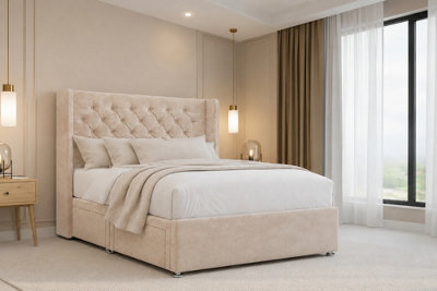 Nexus Windsor Pebble Plush Divan Bed Base 2 Drawers Foot-End With 54 ...