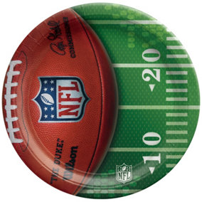 NFL FL Drive Round Disposable Plates (Pack of 8) Brown/Green (One Size)